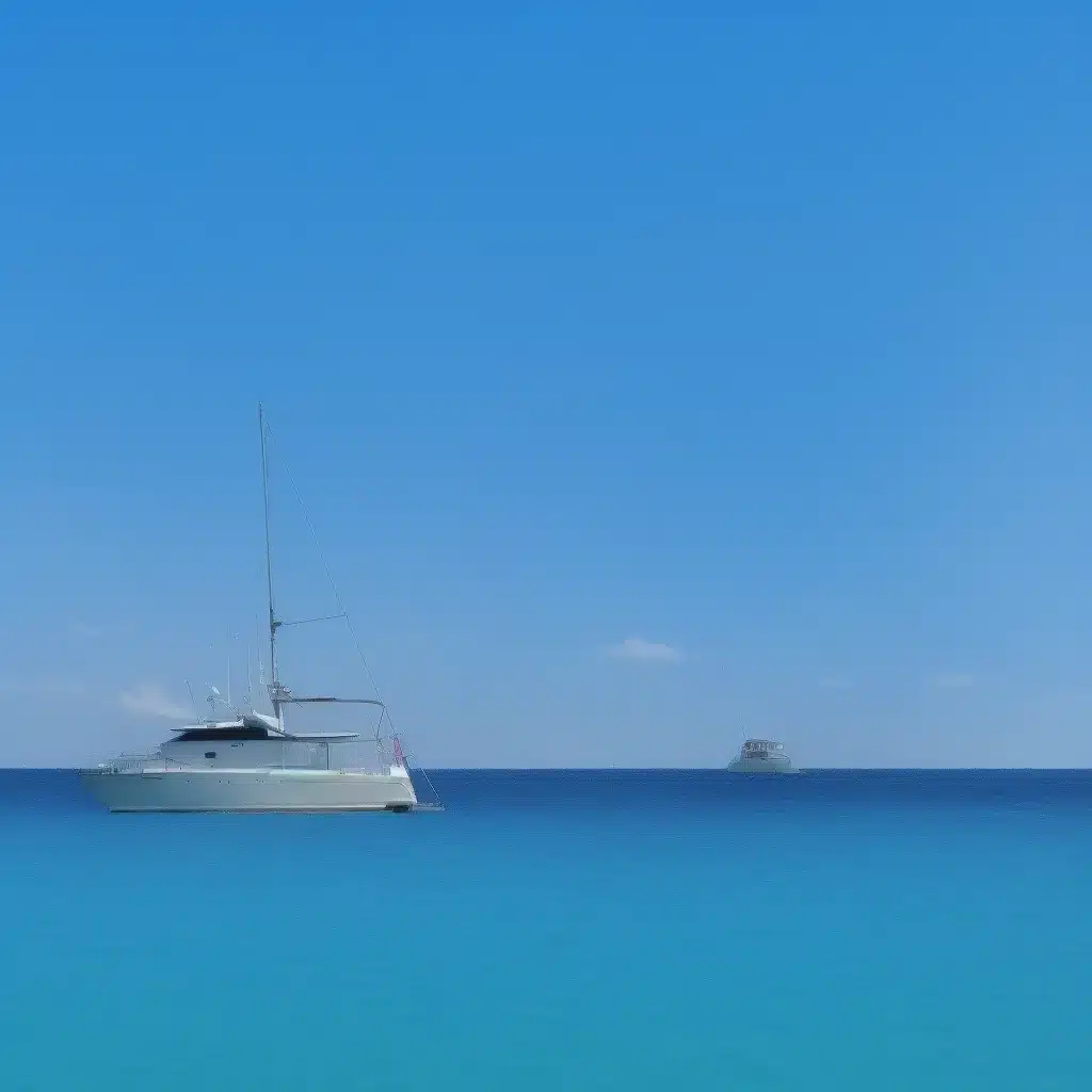 Yacht in the distance